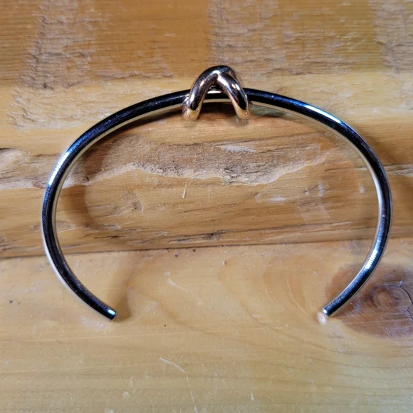 MVMT Stainless Steel Cuff Bracelet with 8K Rose Gold Plated Knot - Picture 6 of 10